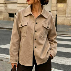 Ingvn - Women Jackets New Autumn Winter Casual Long Sleeve Women Jacket Turn Down Collar Jacket Coat Women Jaqueta Feminina