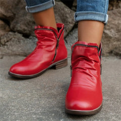 Ingvn  Female Western Boots Cowboy Boots Women Plested Women Ankle Boot Pu Leather Shoes Autumn Boots Women Booties Lady Plus Size 43