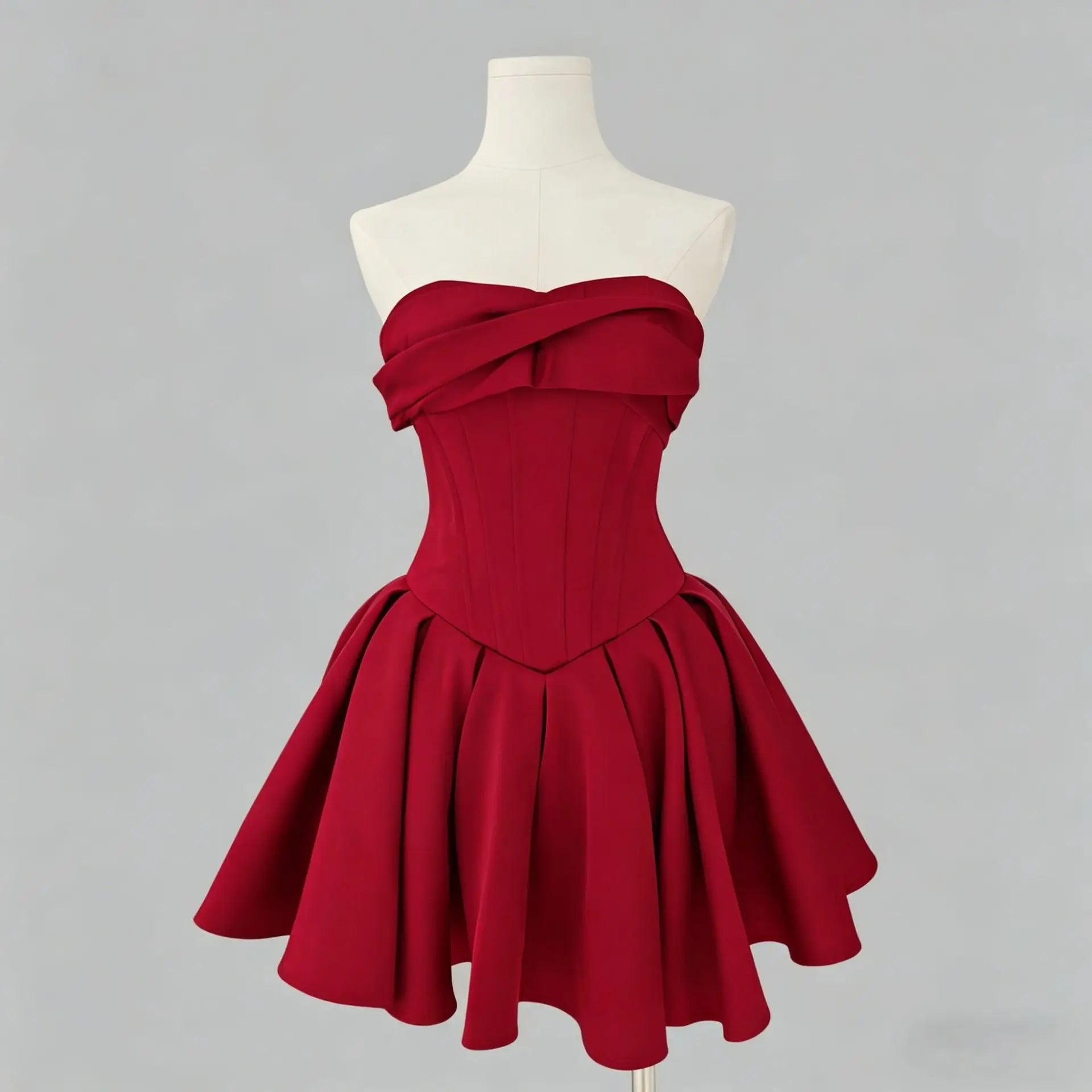 Ingvn  Summer American Elegant Fashion Hot Girl's Sexy Party Dresses High Waist Fishbone Slim Fit Bow Strapless Short Dress Women