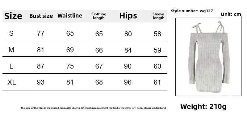 Ingvn  Fashionable Sexy Knitted Wrap Dress New Cross-Border Double Shoulder Strap Close-Fitting Women's Dress