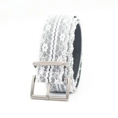 Ingvn  Beautiful Lace Waist Belt Leather White Floral Lace Waistband Decor Accessory Gift Casual Waist Strap Fashion Accent for Women
