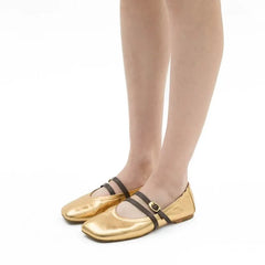 Ingvn  Fashion Patent Leather Mary Janes Women Ballet Flats Comfortable Soft Sole Elastic Band Walking Loafers Casual Girls Dance Shoes