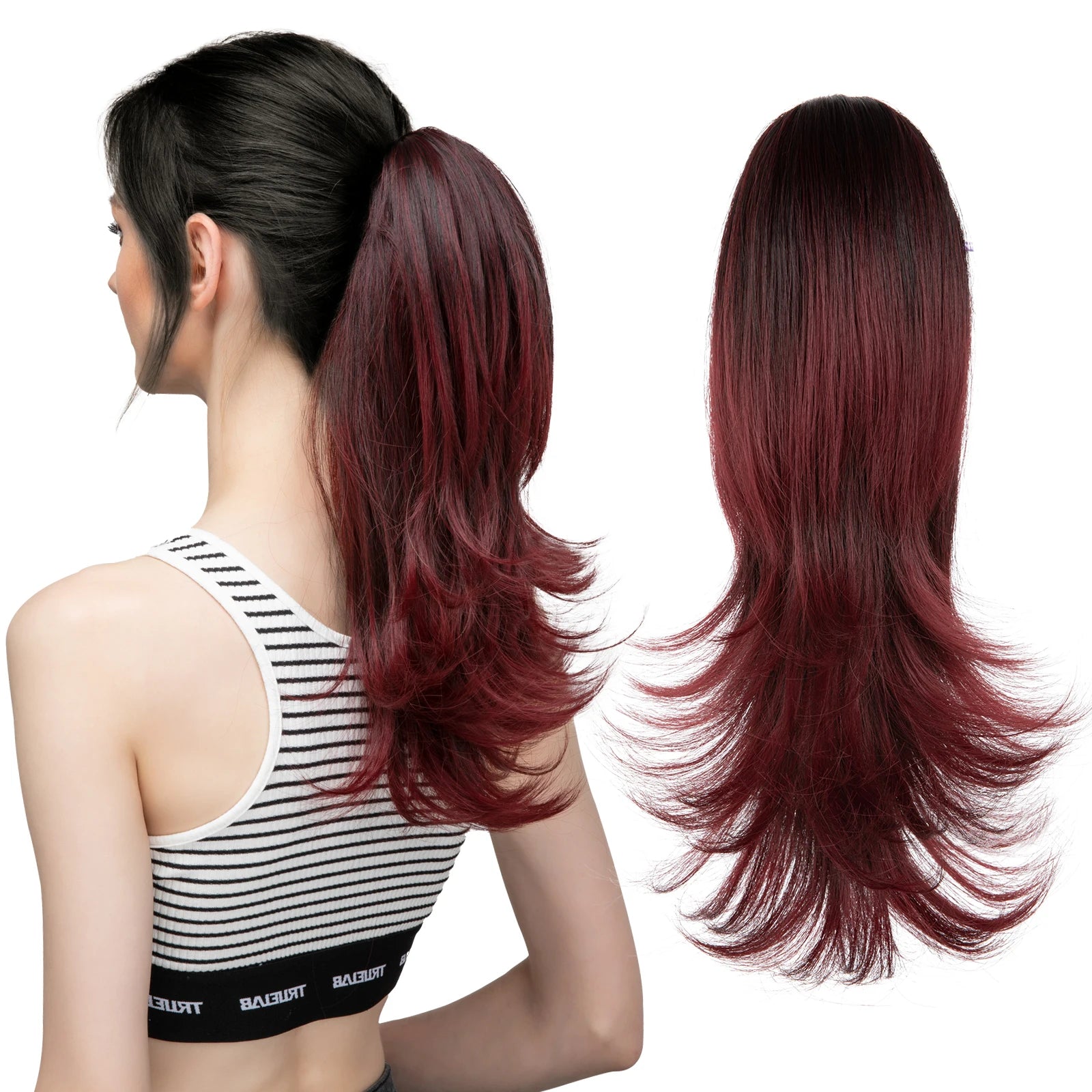Ingvn  Claw Clip In Ponytail Hair Extensions Hairpiece Fake Blonde Hair Wavy False Pigtail With Elastic Band Horse Tail