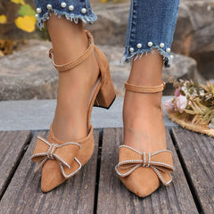 Ingvn  Women's Sandals Summer Women High Heel Pointed Toe Buckle Strap Sweet Style Comfortable Evening Dress Banquet Wedding Shoes