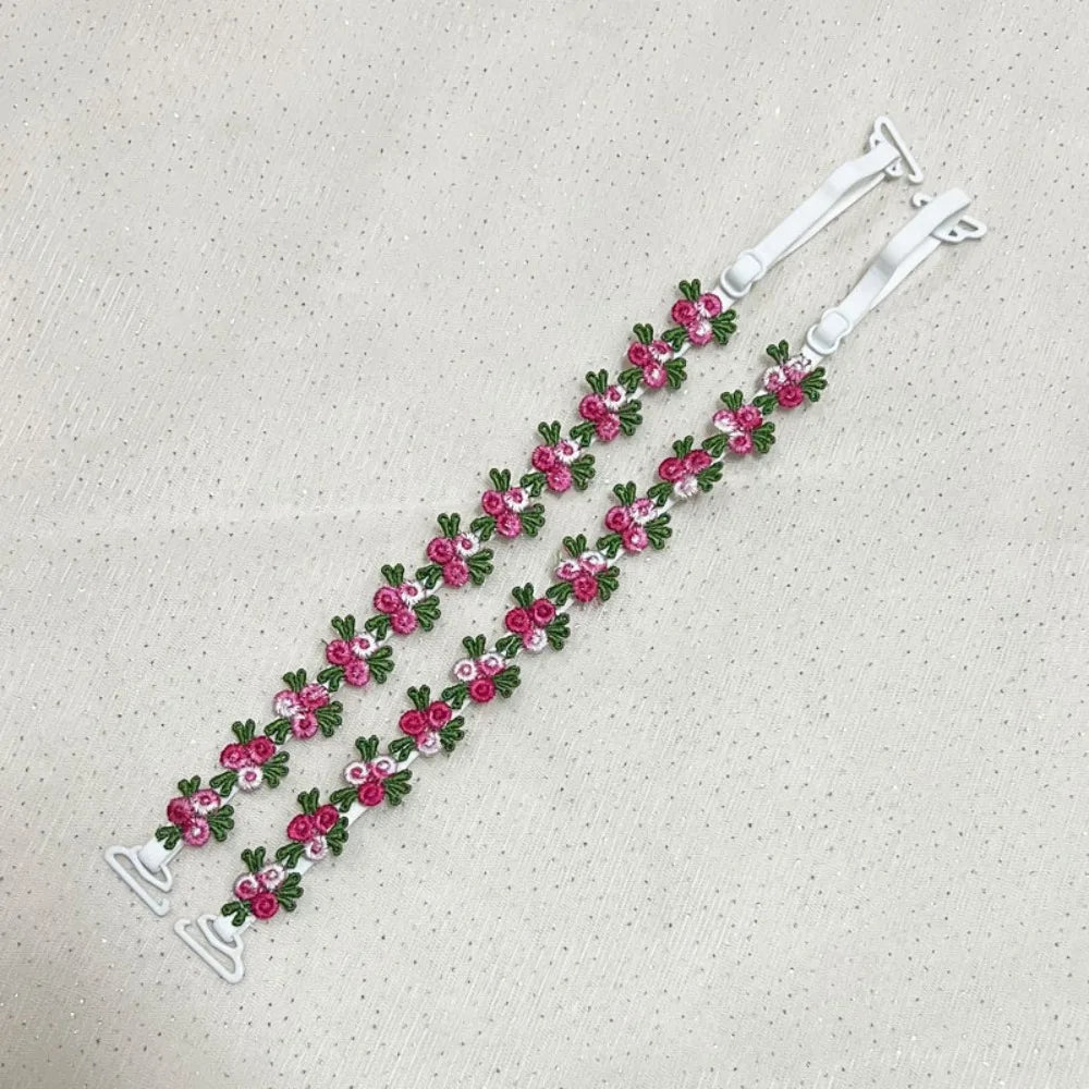 Ingvn  Creative Gift Removable Floral Bra Straps Lace Anti-slip Floral Shoulder Belts Decorative Adjustable Shoulder Straps