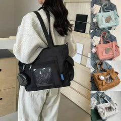 Ingvn  Women'S Bag Solid Color Tote Bag Commuter Shoulder Bag Casual Simple Mummy Bag Big Capacity Nylon Handbag