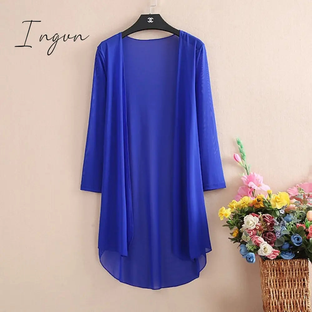 Ingvn - Women's Cardigans Outdoor Street Dailywear Spring Fall Long Cardigans Regular Fit Breathable Lightweight Simple Casual Cardigans Long Sleeve Solid Color Pure Color Slim Fit Black White Wine