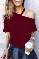 Ingvn - Casual Dew Shoulder T-shirt