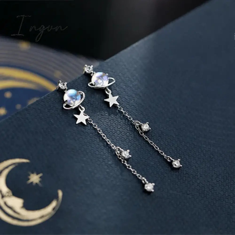 Korean New Light Luxury Zircon Moon Star Asymmetric Stud Earrings For Women Crystal Cloud Pearl Earring Girl Jewelry Gifts