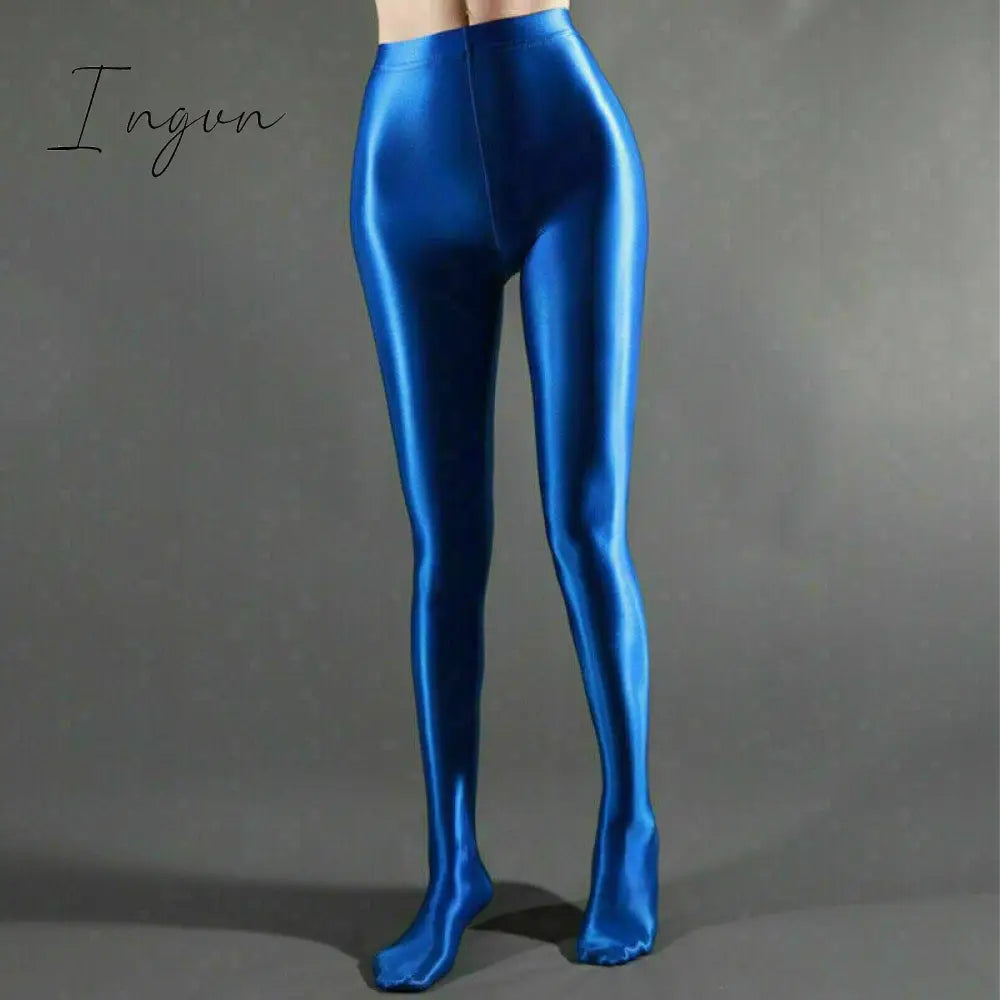 Ingvn - high quality Women High Gloss Pantyhose Tights Elastic Oil Shiny Glossy Stockings Hosiery Plus Size Black Red Blue White