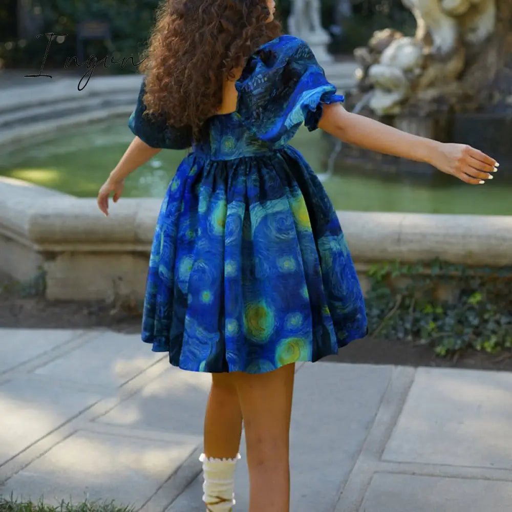 Ingvn - Printed digital new French dress