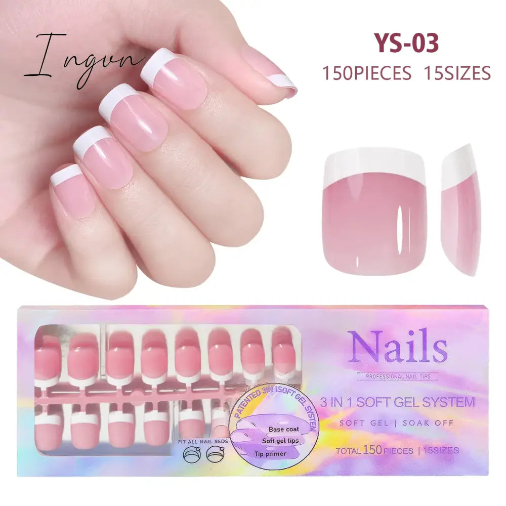150pcs/box French Coffee Black False Nail Press On Acrylic Nails Almond Removable Nails Art Tools For DIY Manicure Design