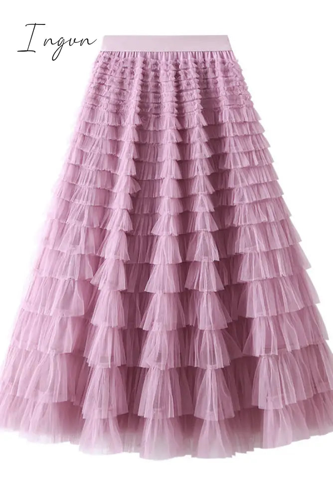 Ingvn - Make a Royal Statement with this Elastic Waist Tulle Skirt