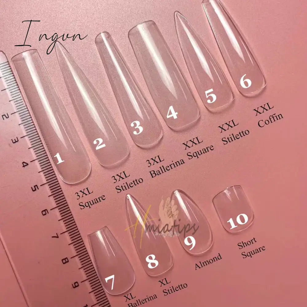 3XL Full Cover False Long Stiletto  Nail Tips Sculpted Clear Press On Artificial Fake Nails  Manicure Salon Supply 120pcs