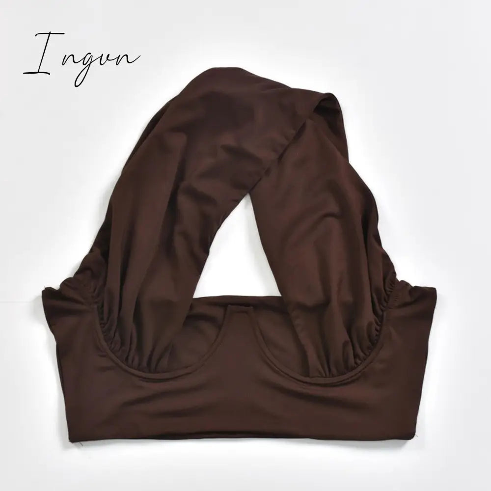 Ingvn - Women's Criss Cross Tank Tops Sexy Sleeveless Solid Color Cutout Front Crop Tops Party Club Streetwear Summer Lady Bustier Tops
