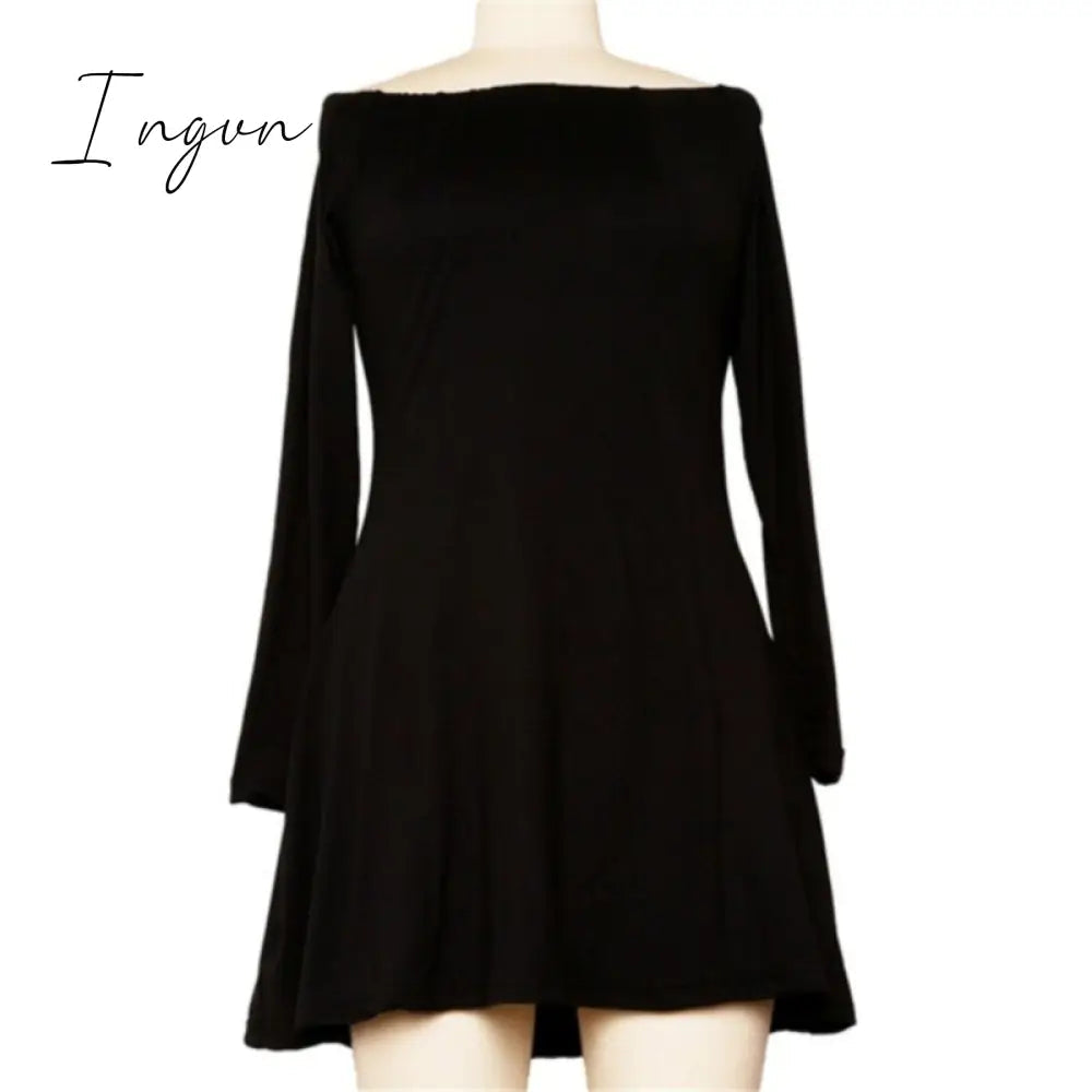 Ingvn - Women Leopard Dresses 2023 Summer Sexy Off Shoulder Bodycon Party Club Dress Leopard Long Sleeve Mini Women Dress Vestido