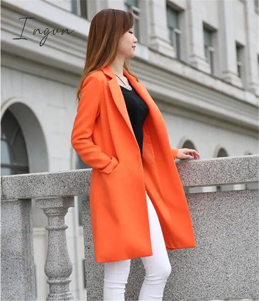 Ingvn - Spring Autumn Blazers Women Small suit Plus size Long sleeve jacket Casual tops female Slim Wild Blazers Windbreaker coat