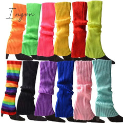 Ingvn - Lolita Leg Warmers Women Warm Winter Knit Foot Cover Crochet Knee Socks Warm Boot Cuffs Beenwarmers Japanese Long Socks