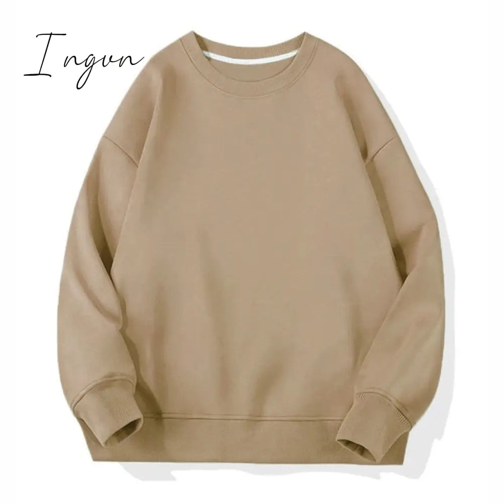 Ingvn - Women Unisex Couple Fleece 100% Cotton Suits 2 Pieces Sets Casual Tracksuit Hoodies Sweatshirt Pants Plus Size