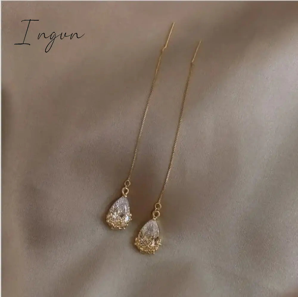Exquisite Drop Ear Line Long Hanging Earrings For Women Zircon Crystal Bee Butterfly Flower Piercing Earing Accessories Jewelry