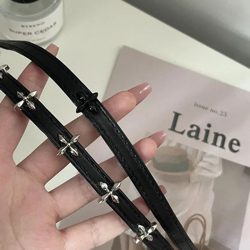 INGVN  New Vintage Gothic Black Necklace for Women Fashion Punk Leather Choker Dark Collar Chain Trendy Jewelry Cool Y2K Accessories