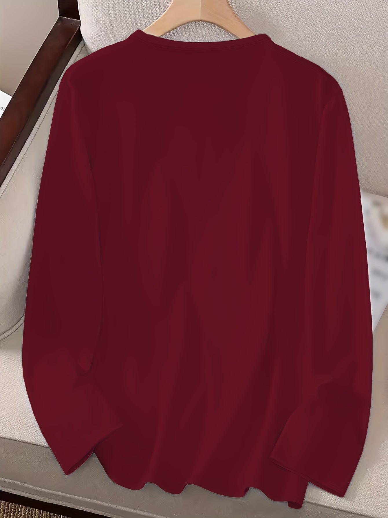 Faithful Favourite Crew Neck T-shirt - Women's Long Sleeve Casual Top for Spring & Fall - Soft, Comfortable, Relaxed Fit, Versatile Wardrobe Essential for Everyday Wear
