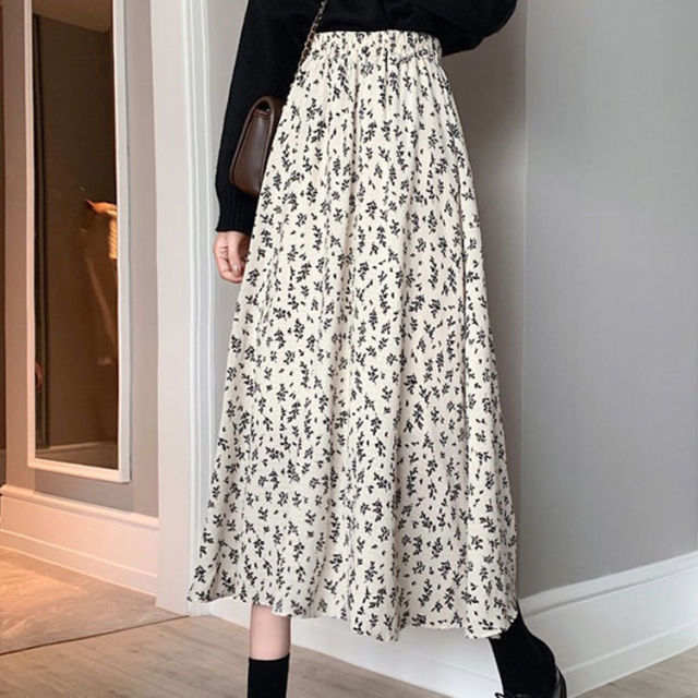 Skirts Women Design High Waist Summer Loose Trendy Elegant Artistic BF A-Line All-match Print Lovely Ins Casual Tender Aesthetic