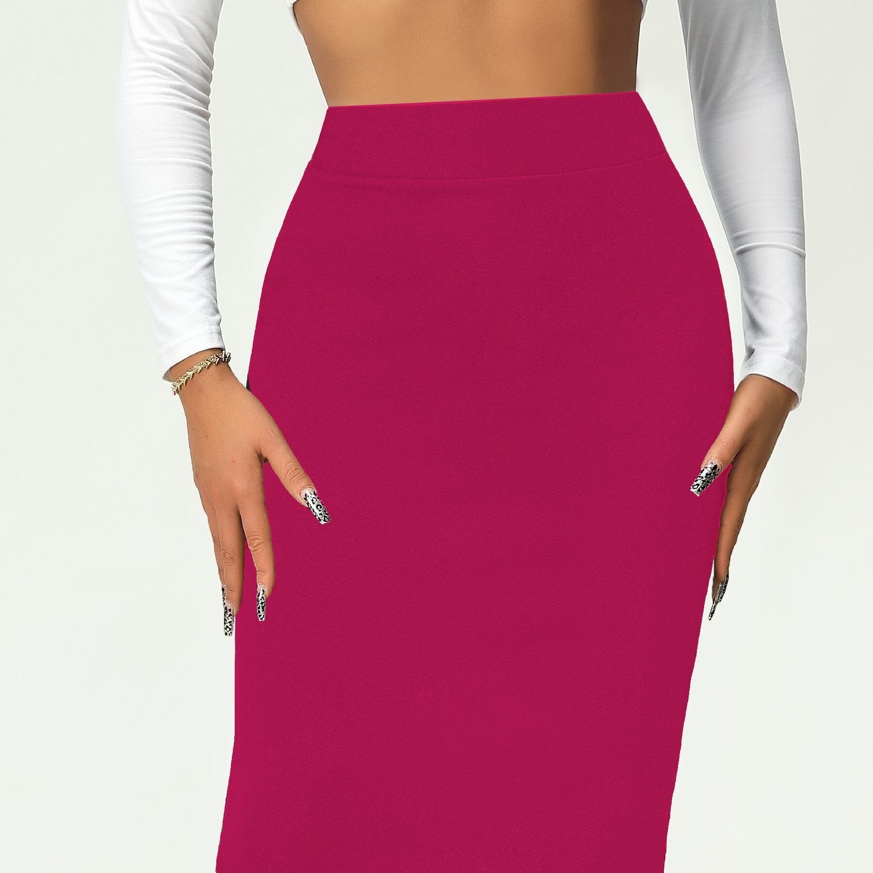 Solid Bag Hip Skirts, Elegant High Waist Work Office Pencil Skirts, Women's Clothing