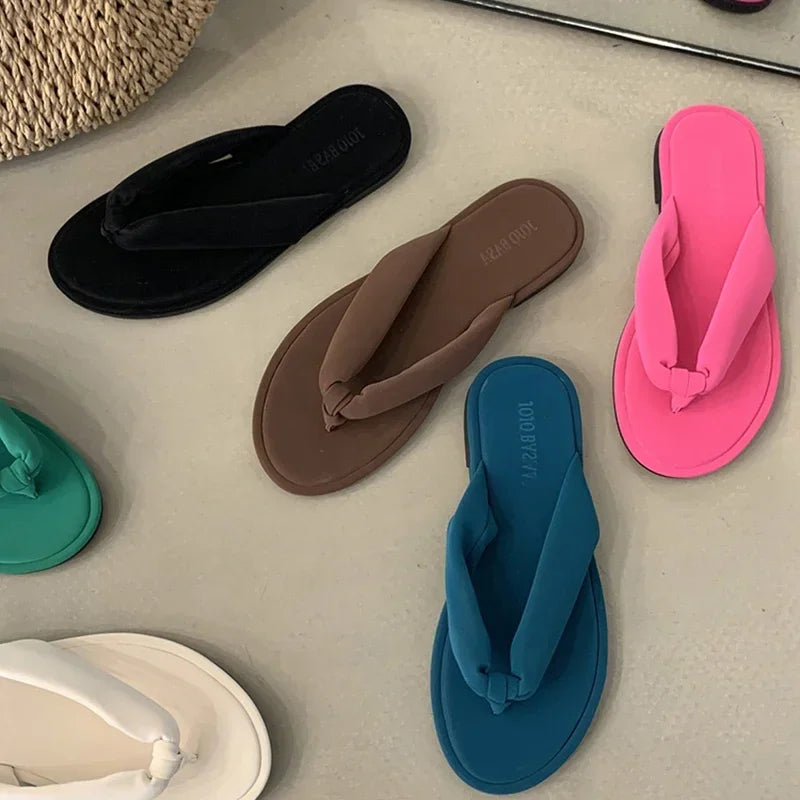 Ingvn  New Summer Clip Toe Women Slipper Fashion Slip On Soft Flat Heel Slides Ladies Outdoor Beach Vaction Sandalias Flip Flop