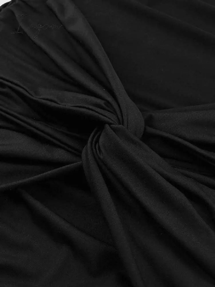Ingvn - Backless Tie Strap Maxi Dress