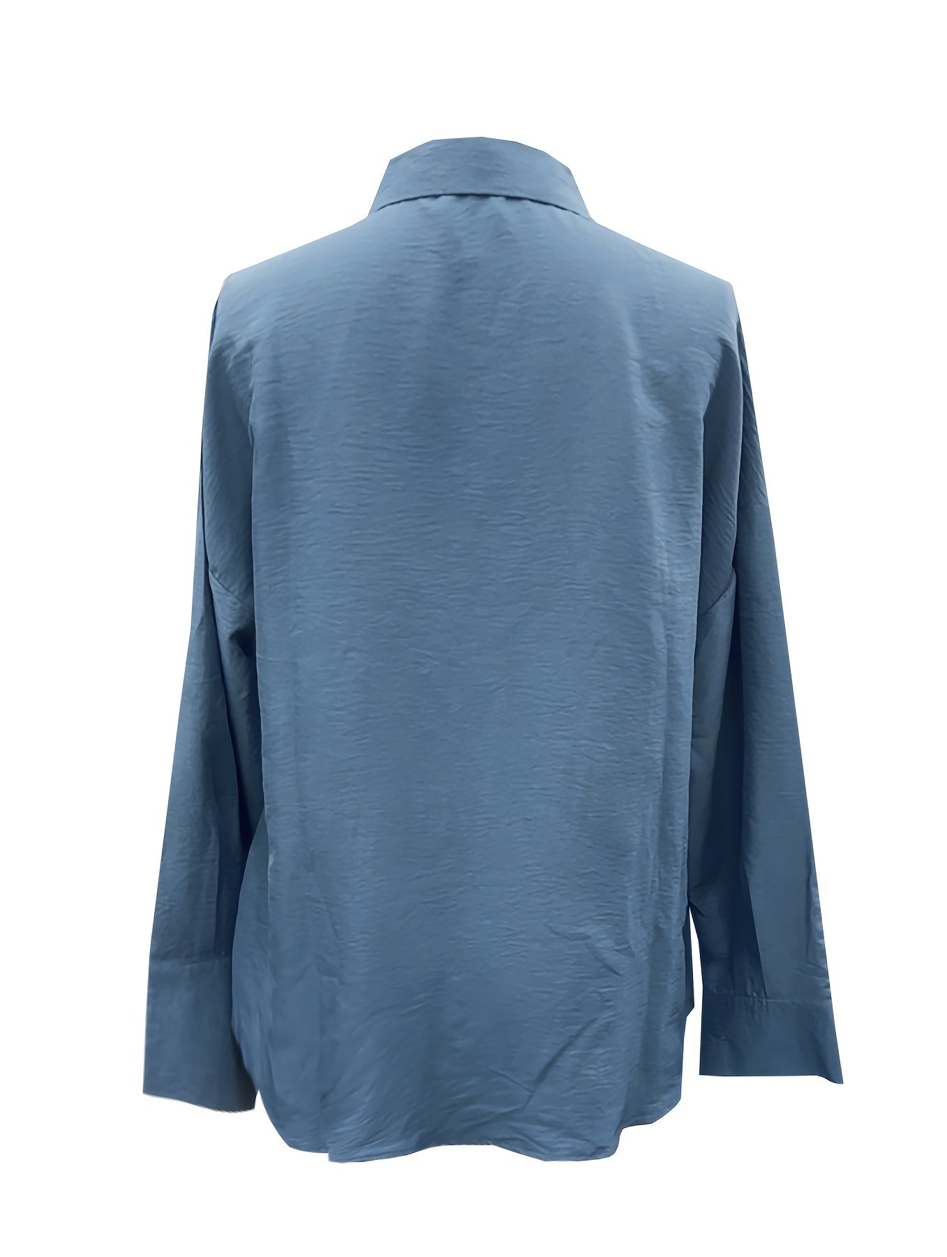 Women's Casual Solid Color Button Up Shirt - Long Sleeve, Loose Collared, Perfect for Spring and Fall, Relaxed Fit, Easy to Wear, Versatile and Timeless