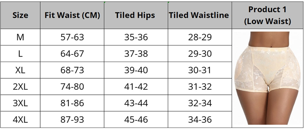 High Waist Trainer Body Shaper Panties Hip Butt Padded Panty Butt Lifter Hip Enhancer Thick Waistband Lace Shapers Women
