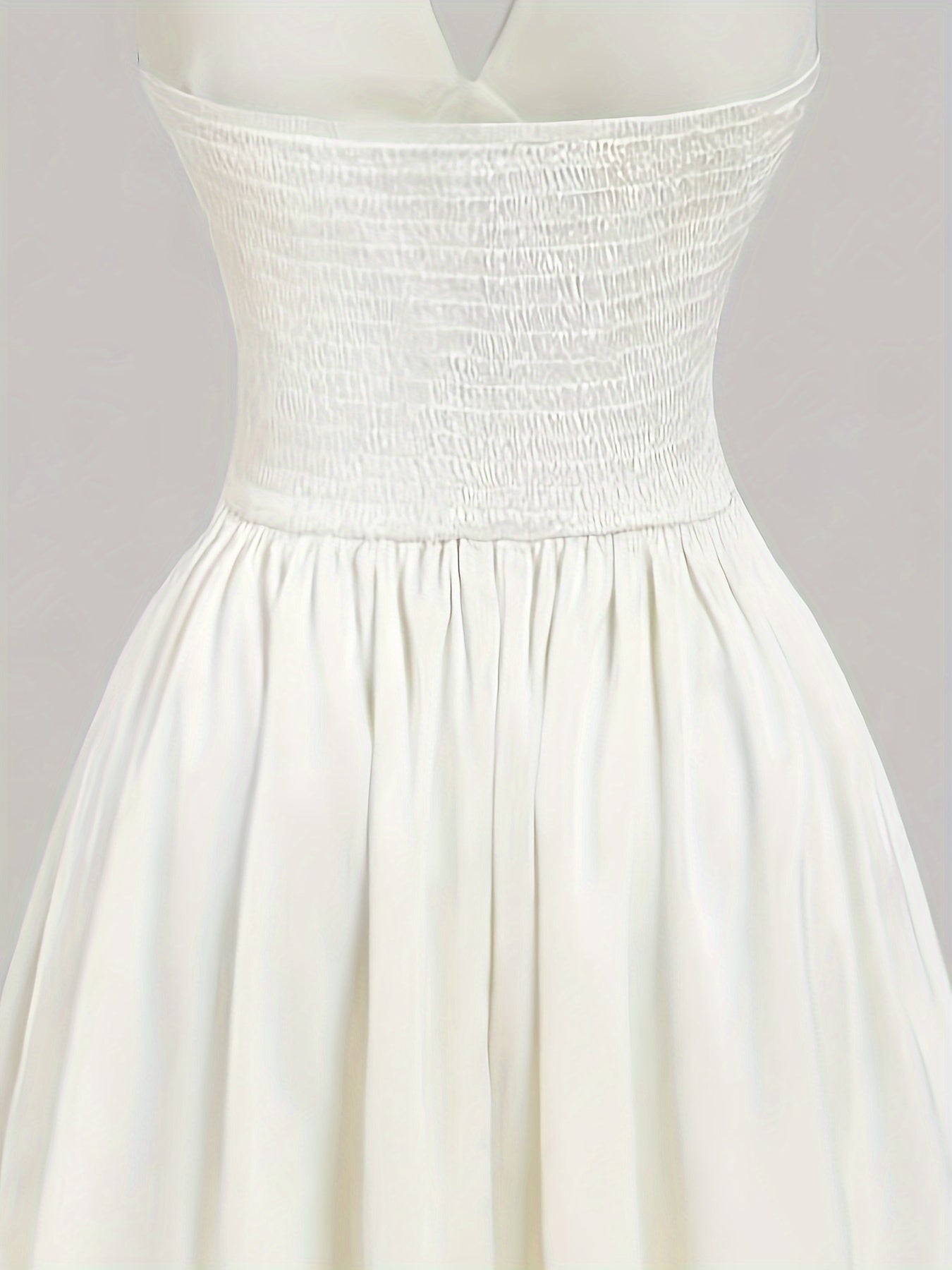 [Midi Apricot Satin Pleated Dress] Elegant Apricot Satin Midi Dress with Pleated Detail - Halter Neck, Non-Stretch Polyester, Machine Washable - Perfect for Spring/Summer/Fall