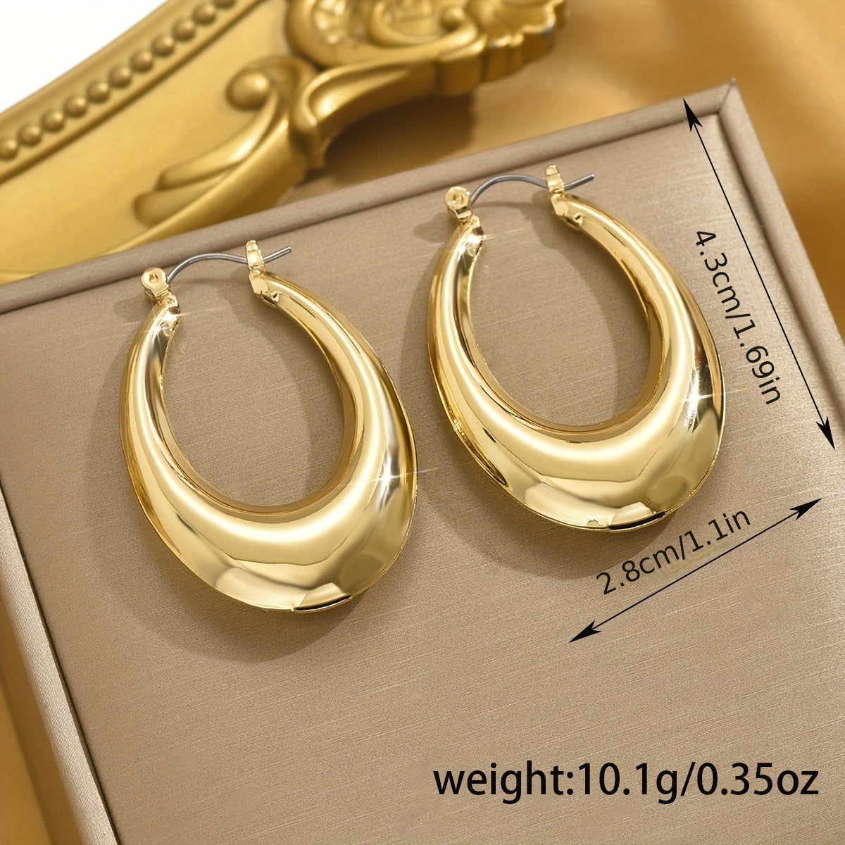 1 Pair Exquisite Golden U-Shaped Chic Hoop Earrings - Elegant Minimalist Jewelry for Women's Everyday Wear, Perfect Accessory for Work, Date, or Casual Occasions - Cute, Dainty, and Versatile