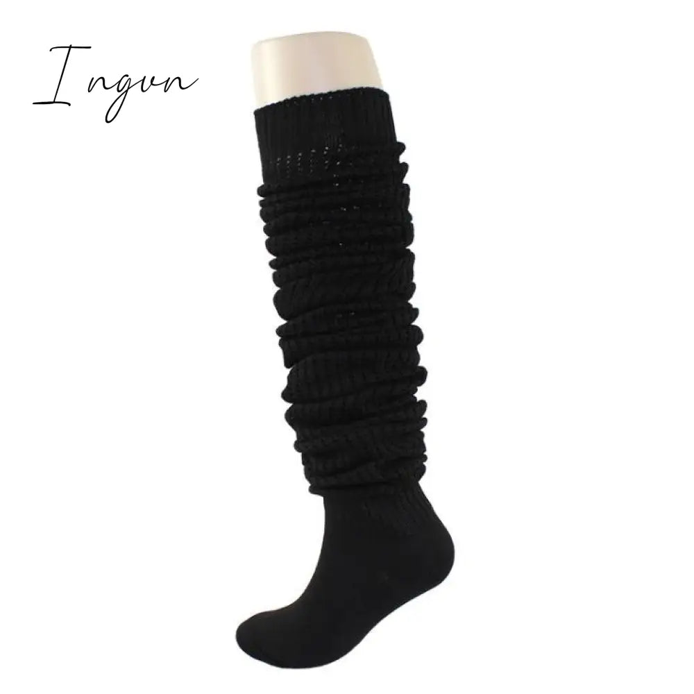 Ingvn - Japan Slouch Socks Loose Boots Stockings Lolita Sweet Girl Leg Warmers Knitted Foot Cover Warmer Socks Lengthen Heap Heap Socks