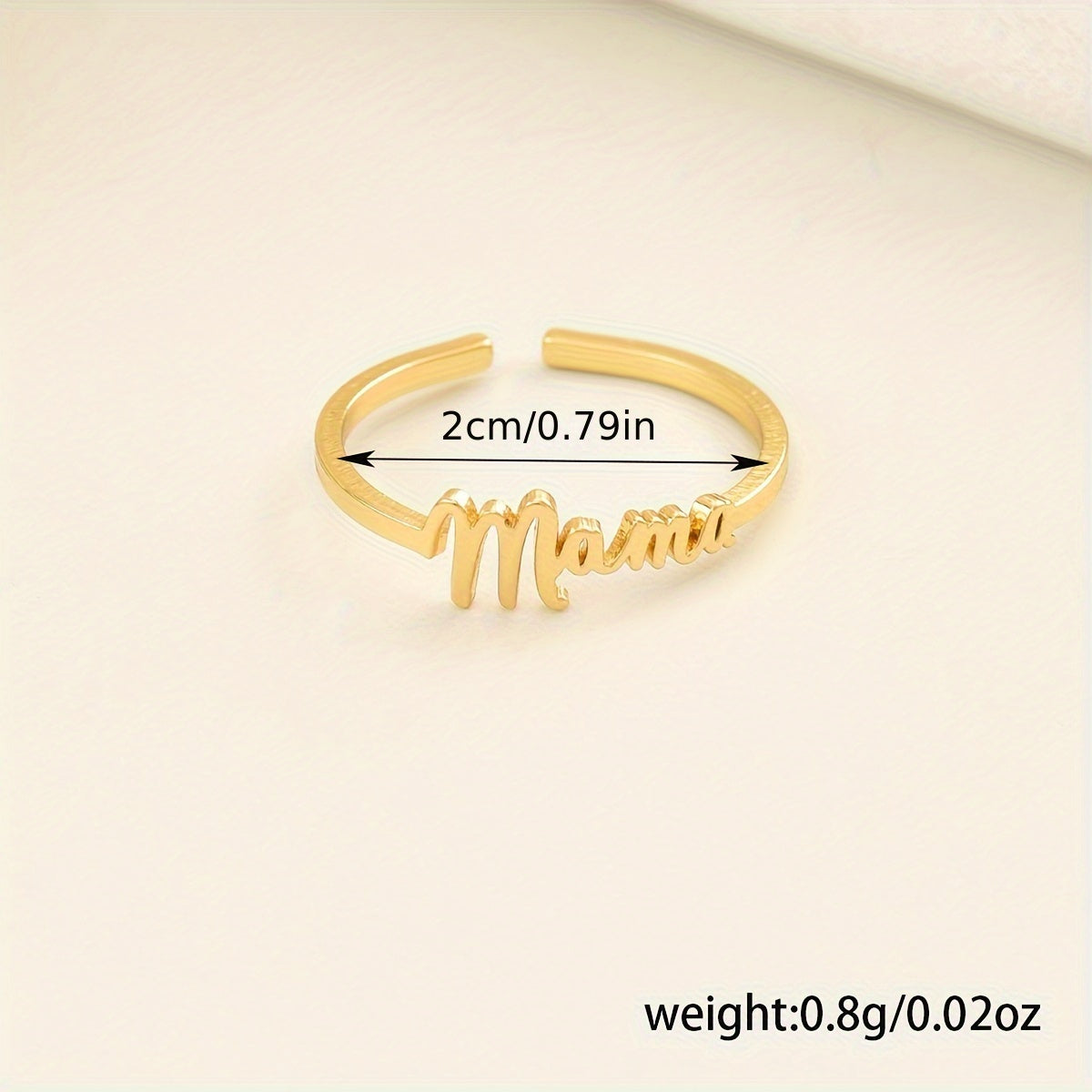 Chic 'Mama' Golden-Tone Adjustable Ring - Perfect for Casual Attire & Gifting