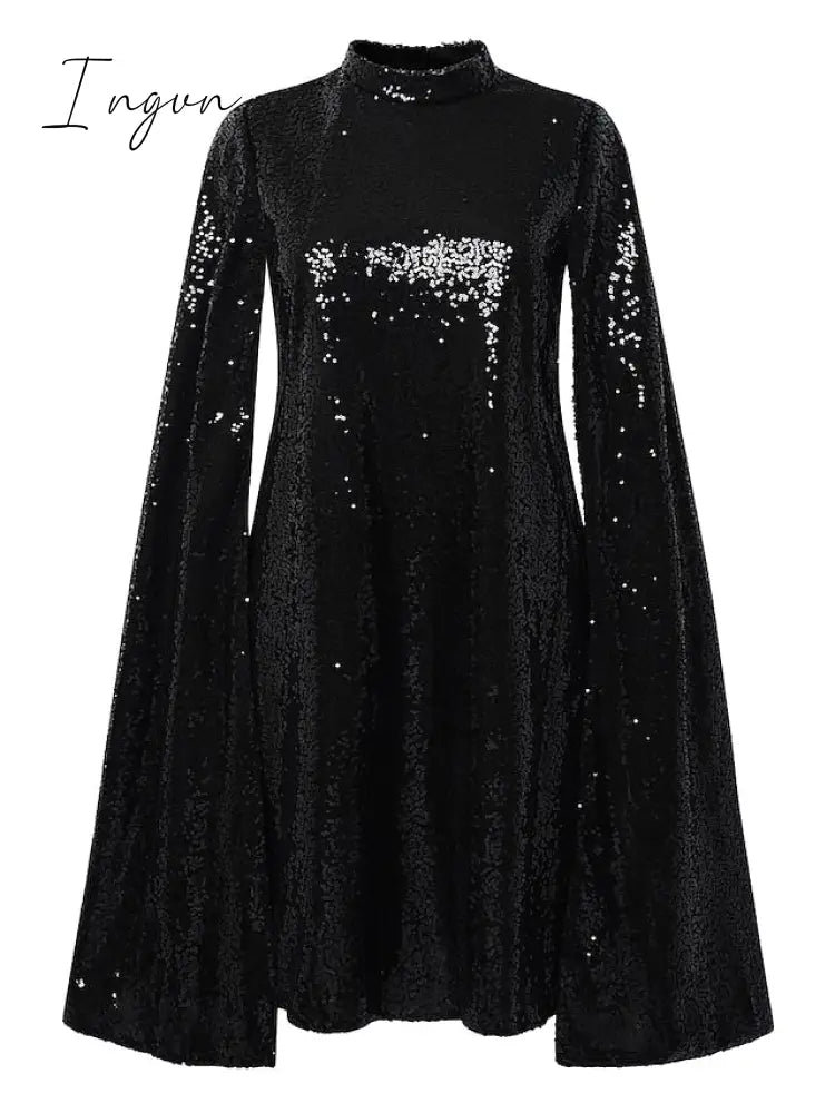 Ingvn - Women‘s Semi Formal Party Dress Sequin Dress Short Mini Dress Silver Gold Sleeveless Pure Color Sequins Split Spring Summer Crew Neck Stylish Elegant 2023 S M L XL XXL