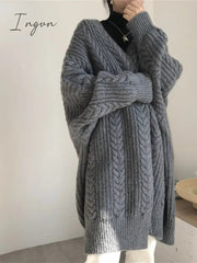 Ingvn - New Women's Sweaters Autumn Winter Fashionable Bat Sleeve Cardigans Warm Wild Knitwear Tops