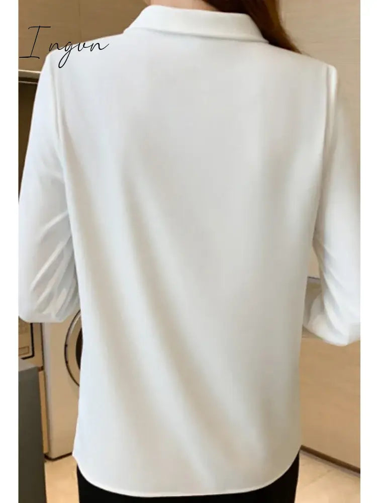 Spring Fashion New Elegant Bow Women Shirt Vintage White Lady Long Sleeves Blouses Female Casual Streetwear Tops Clothes