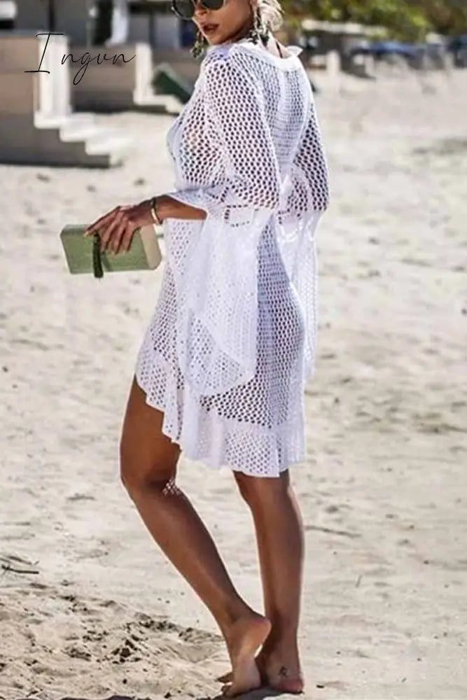 Ingvn - Hollow Knitted Beach Cover-up(4 Colors)