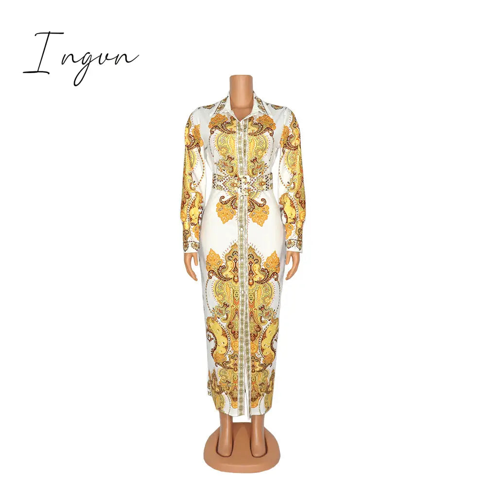 Ingvn - Long Maxi Dress  African Dresses For Women Dashiki Plus Size Dress Ladies Traditional African Clothing Fairy Dreess