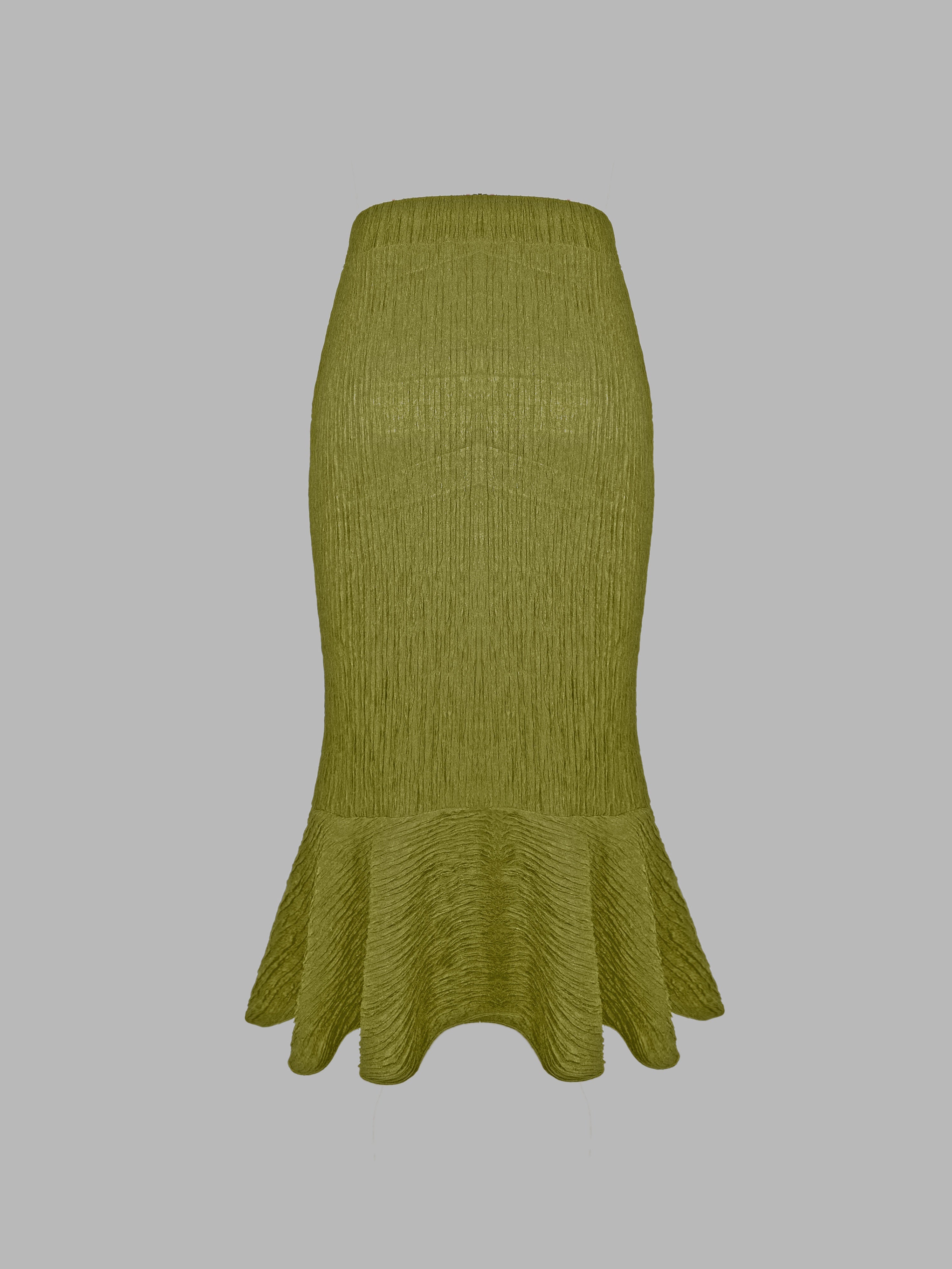 Solid Textured Drawstring Bodycon Skirt, Elegant High Waist Mermaid Hem Ruched Skirt, Women's Clothing