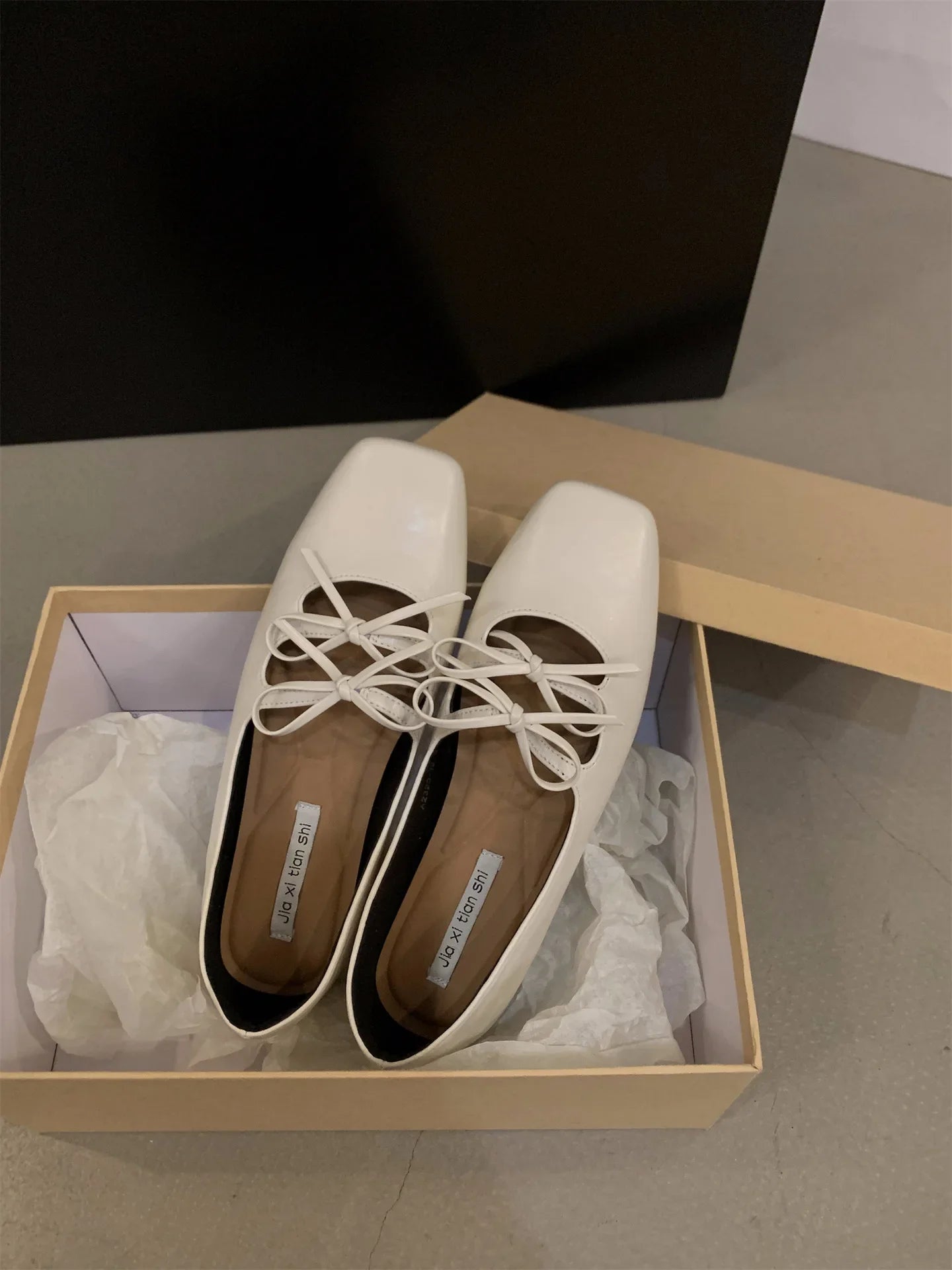 Double Bowknot Women Mary Jane Shoes New Spring Summer Square Toe Dress Flat Shoe Ladies Red Soft Sole Laofers Shoe Zapatos