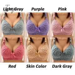 Ingvn - Plus Size Bra for Women Underwear Wire Free Comfort Push Up Bras Female Sexy Lingerie Soft Thin Breathable Black Red Bralette