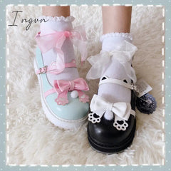 Ingvn - Japanese Design Cat Paw Cosplay Lolita Sweet Girls Shoes Jk Platform Anime Big Size 34-41 Harujuku Kawaii Cute Women Shoes