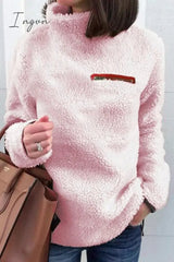 Ingvn - Casual Solid Patchwork Turtleneck Tops