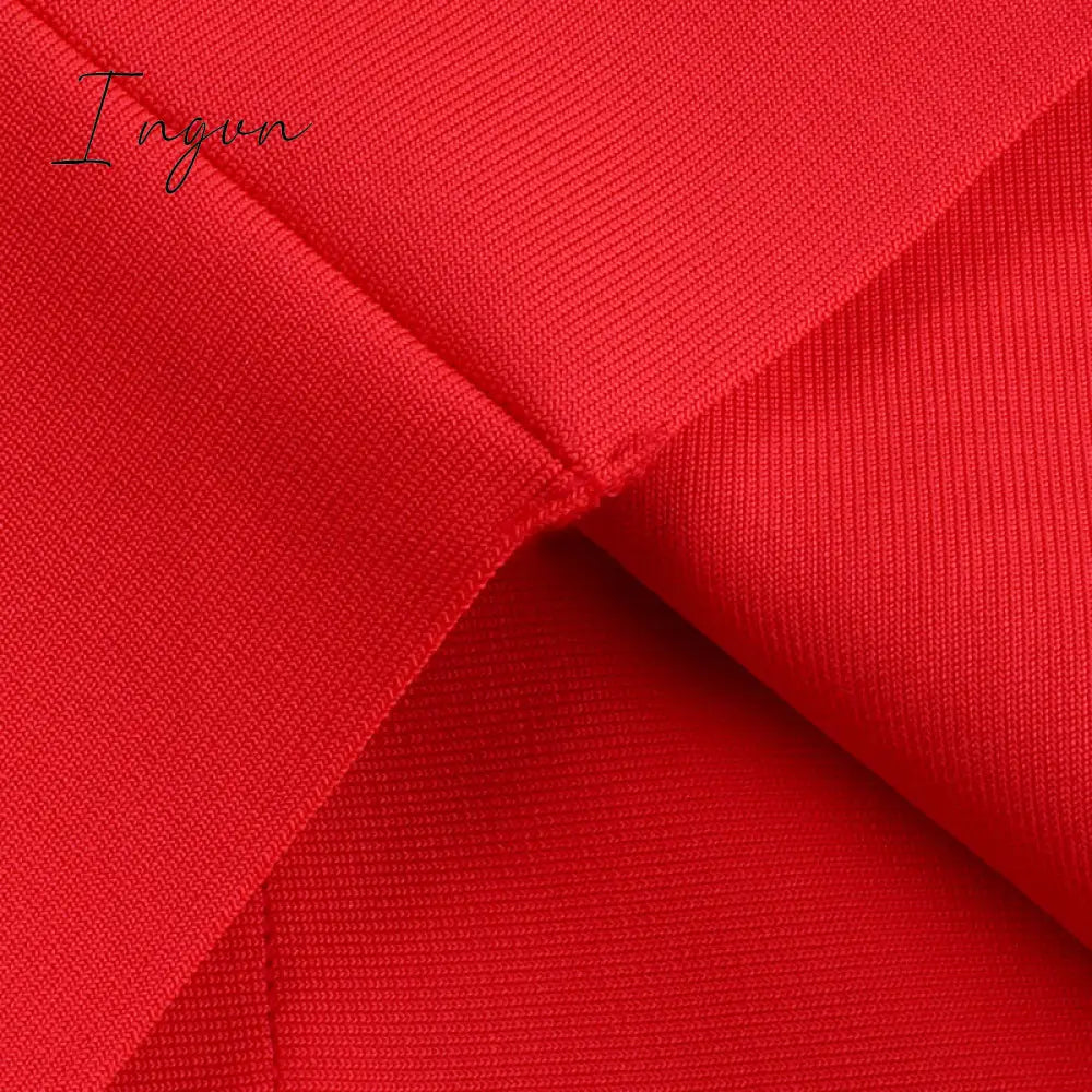 Ingvn - Bandage Dress Women Black Bodycon Dress Elegant Sexy High Quality Mesh Insert Corset Evening Party Dress Club Summer New