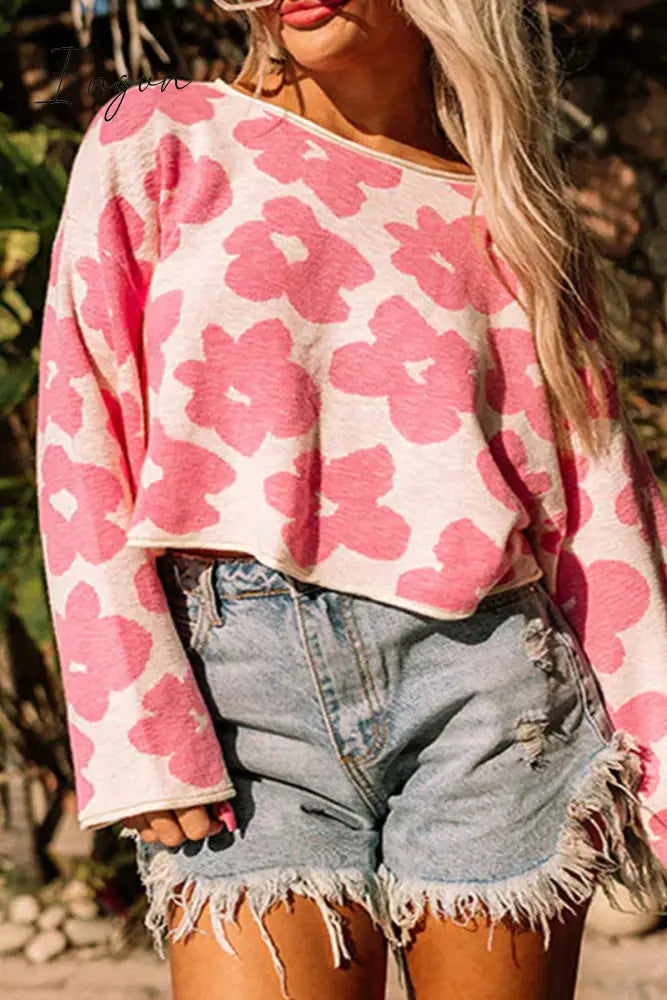 Ingvn - Casual Geometric Weave O Neck Tops