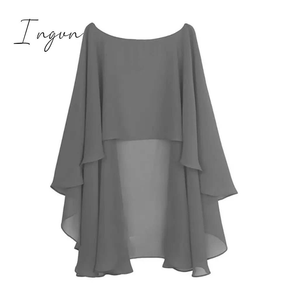 Ingvn - Womens Ladies Soft Wedding Capes Wedding Jacket Wraps Chiffon Shrug Bridal Bolero Long Shawl and Wraps Evening Wedding Cover Up