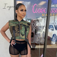Ingvn - Fashion vest Jacket for Women 2023 Spring New Solid Color Sleeveless Slim Crop Tops Women Vest